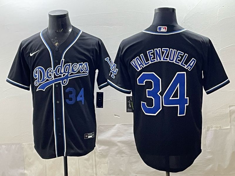 2026 Men Nike Los Angeles Dodgers #34 Valenzuela Black Game MLB Jersey 0015